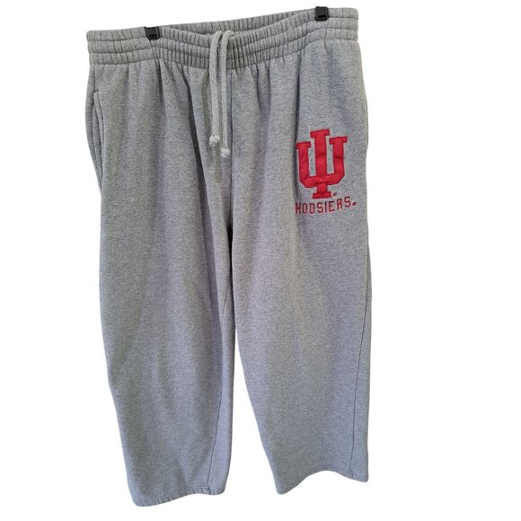Indiana University Hoosiers Gray Sweatpants Embroidered IU Drawstring Mens XL - Picture 1 of 10